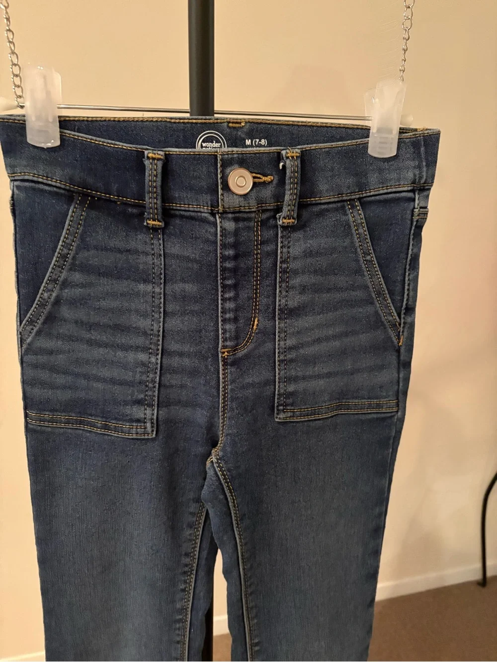 wonder nation Girl’s Dark Blue Flare Jeans for Kids 7/8